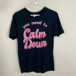 You Need to Calm Down Black T-shirt Taylor Swift Song Tee